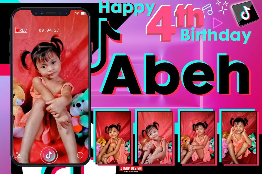 3x2 Happy 4th birthday abeh Tiktok Theme