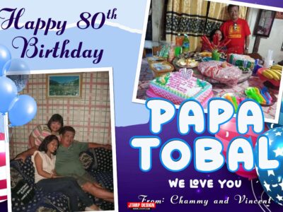 3x2 Happy 80th Birthday Papa Tobal