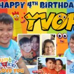 4x3 Happy 4th birthday Yvoh Number Blocks Design