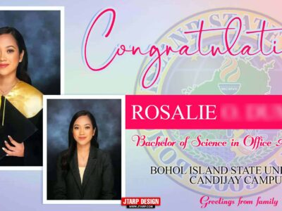 Graduation Tarpaulin 4x2 Congratulations Rosalie Dumayac