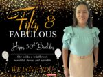 4x3 Happy 50th Birthday Black Gold Theme