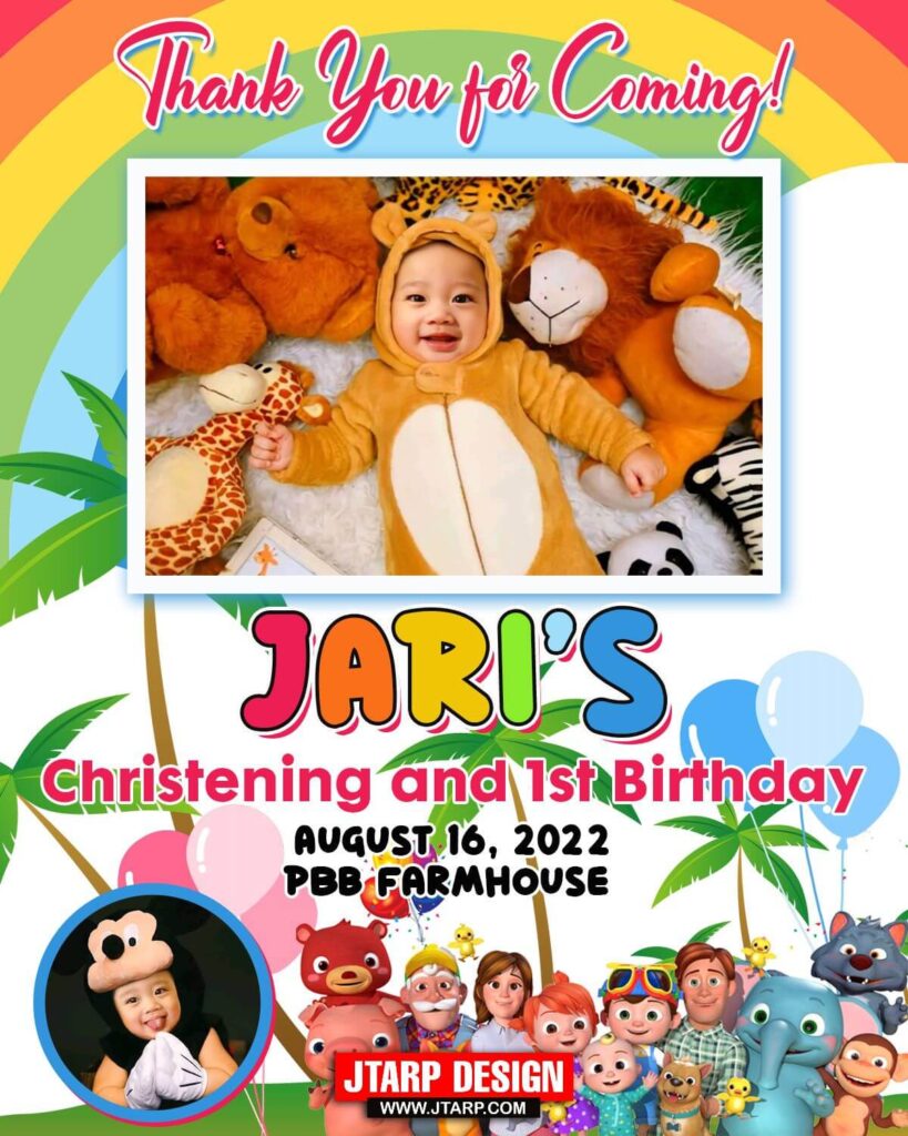 4x5 Jaris Christening and 1st Birthday Souvenir Design