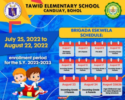 5x4 ENROLLMENT AND BRIGADA ESKWELA SCHEDULE