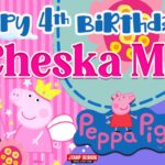 6x2 Happy 4th Birthday Cheska Mae Peppa Pig Design