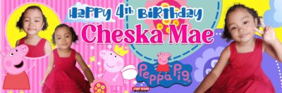 6x2 Happy 4th Birthday Cheska Mae Peppa Pig Design