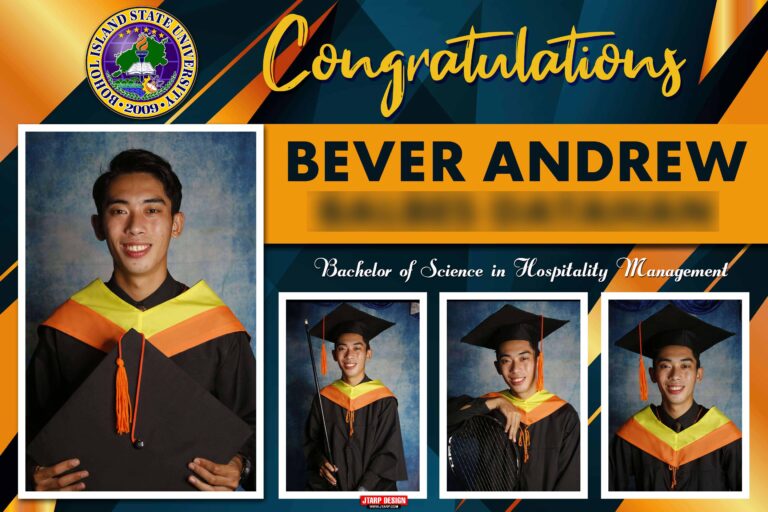 Graduation Tarpaulin 6x4 Congratulations Bever Andrew
