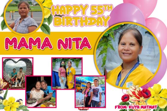Happy 55th Birthday Mama Nita | Yellow & Pink Design