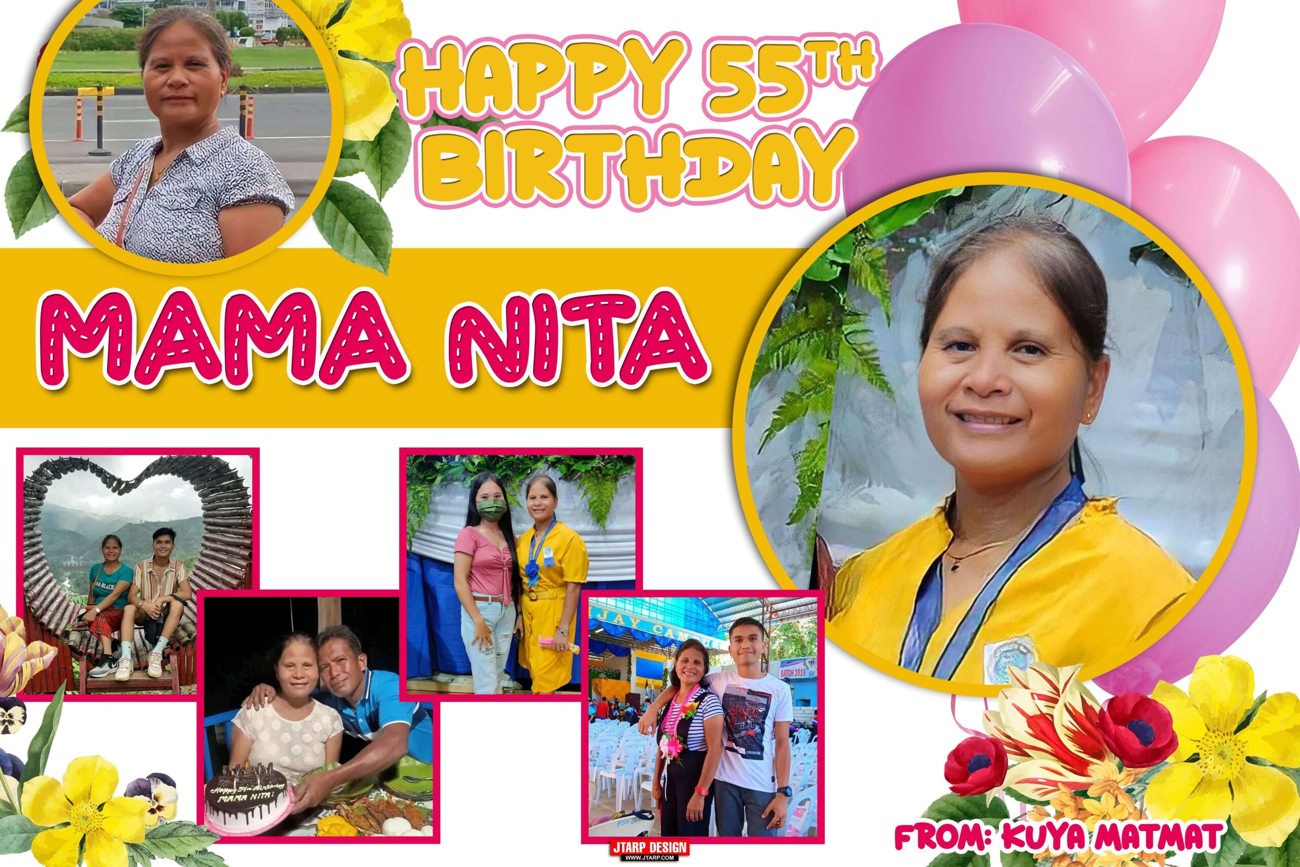 6x4 Happy 55th Birthday Mama Nita