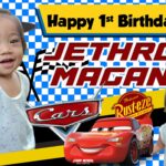 3x2 Happy 1st Birthday Jethro Magan cars mcqueen