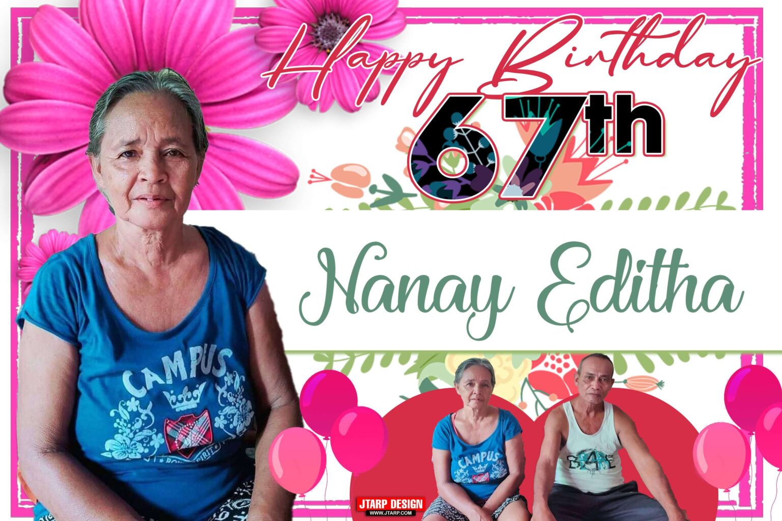3x2 Happy 67th Birthday Nanay Editha