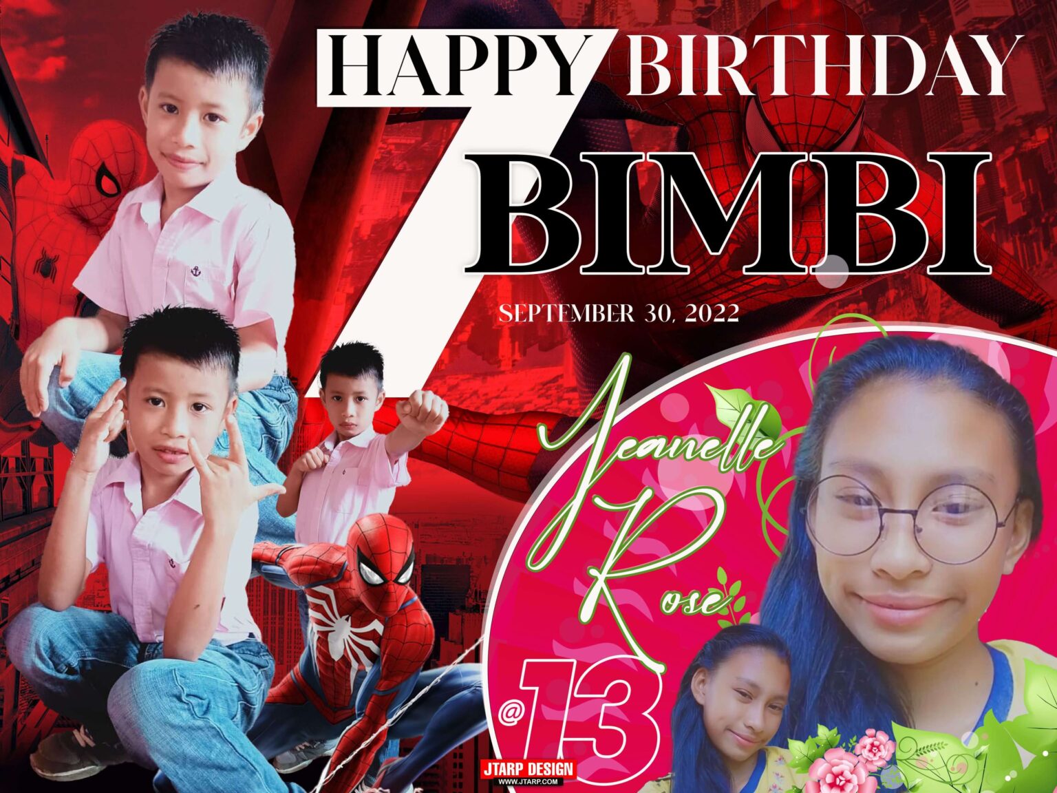 4x3 Happy 7th birthday Bimbi Spiderman Theme