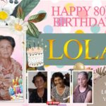 4x3 Happy 80th birthday Lola Flower Theme