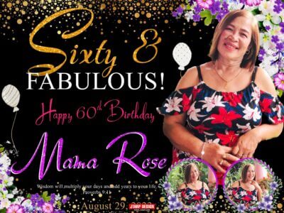 4x3 Sixty and Fabulous Happy 60th Birthday Mama Rose