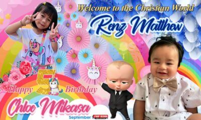5x3 Happy 5th Birthday Chloe Mikasa and Welcome to the Christian World Renz Matthew