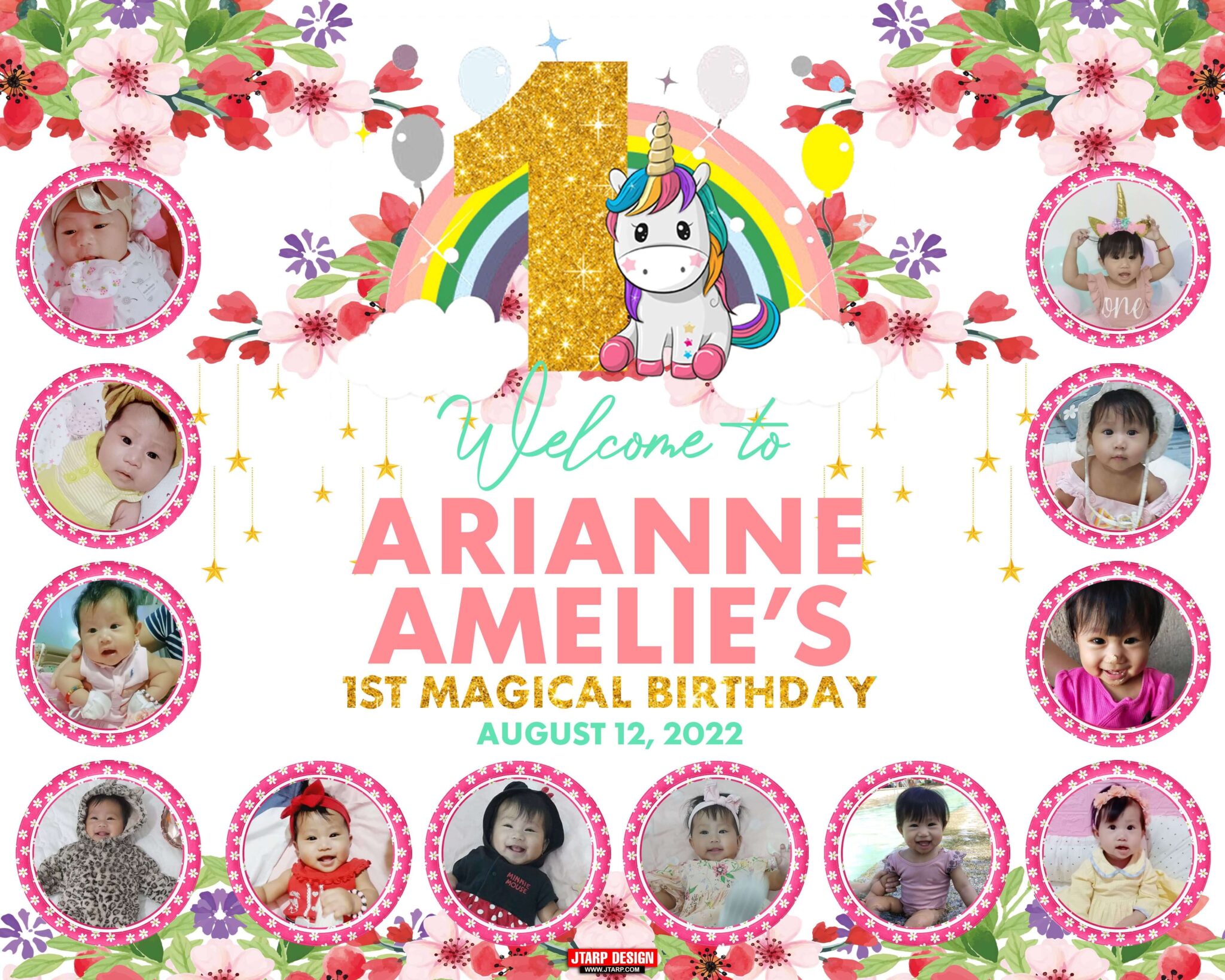 Arianne Amelie First Magical Unicorn Birthday Tarpaulin Design
