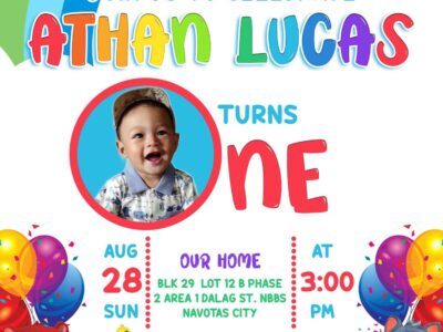 5x7 Athan lucas turns one Cocomelon Design