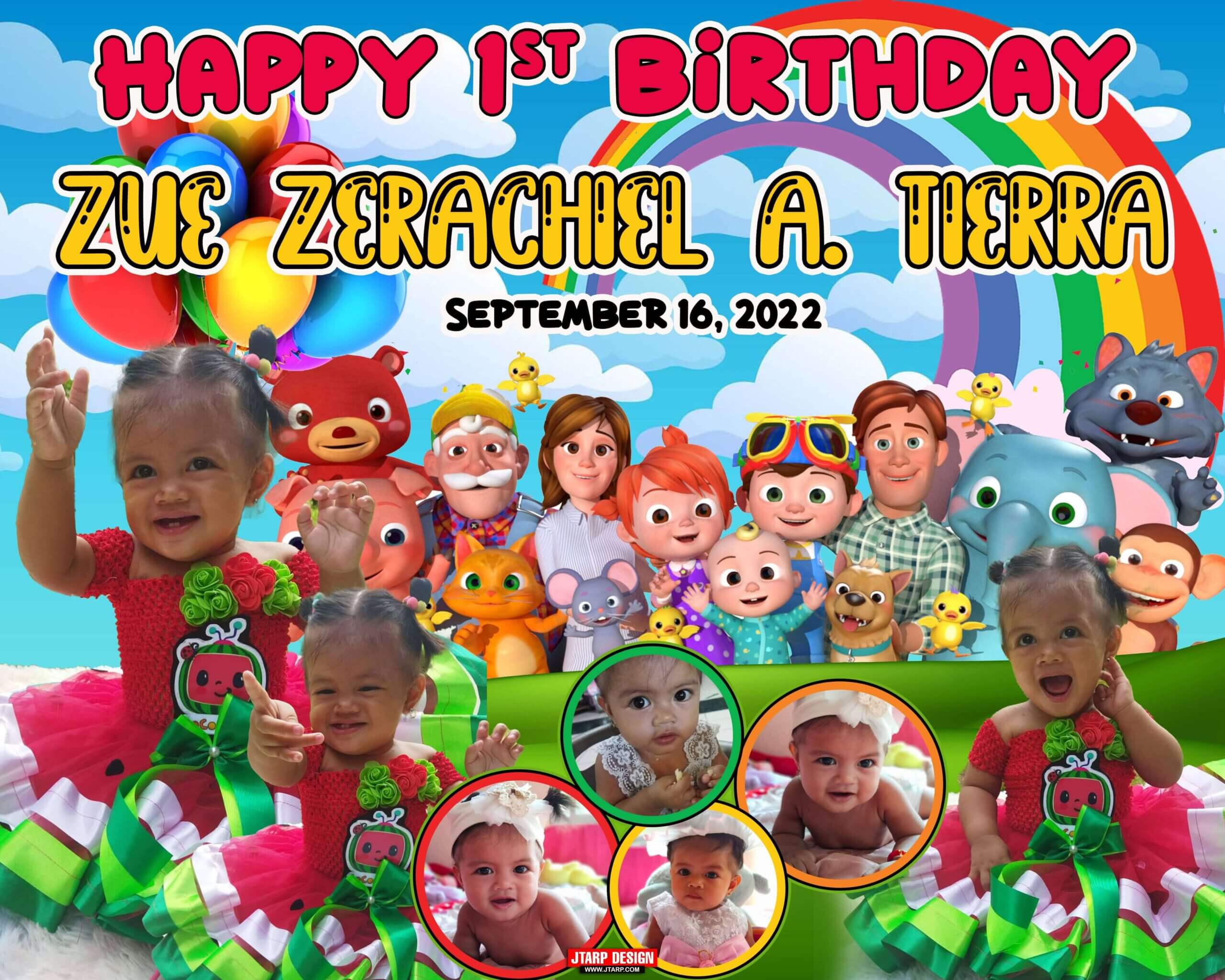 HAPPY 1ST BIRTHDAY ZUE ZERACHIEL TIERRA Cocomelon Layout