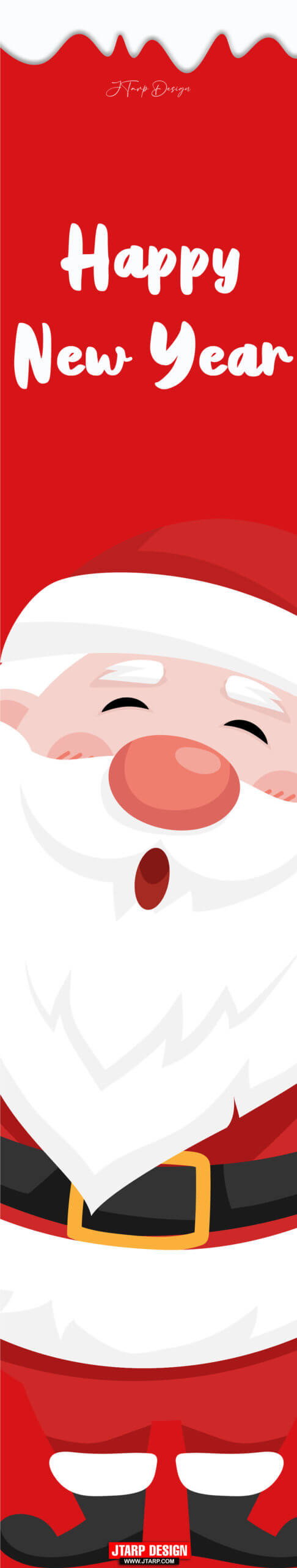 Happy New Year Outdoor Banner Santa