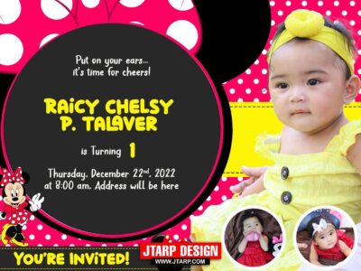 3R Invitation Raicy Chelsy 1st Birthday Minnie Mouse Design