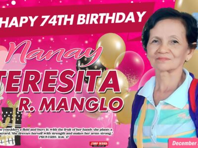 3x5 74th Birthday Teresita Manglo Tarpaulin Design