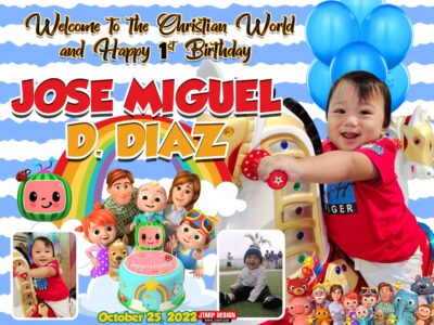 4x3 Welcome to the christian world and Happy 1st birthday JOSE MIGUEL DIAZ