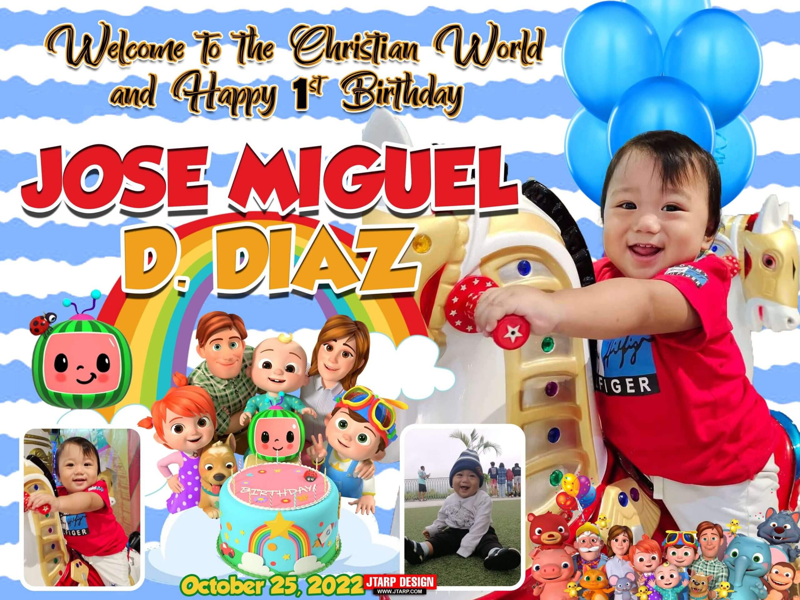 4x3 Welcome to the christian world and Happy 1st birthday JOSE MIGUEL DIAZ