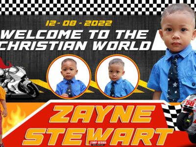 5x3 Christening Zayne Stewart Racing Theme