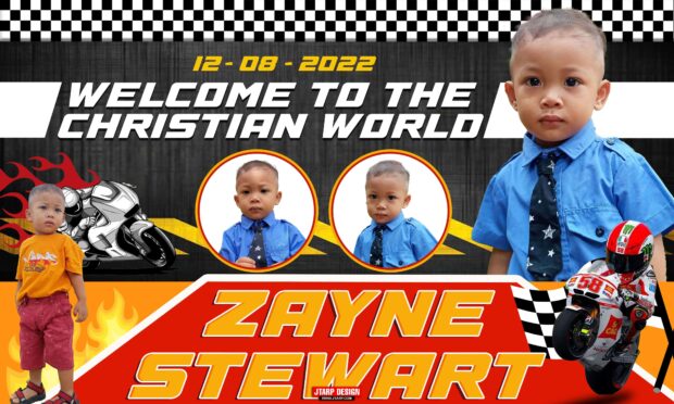 Racing Theme Zayne Stewart Christening Tarp Design