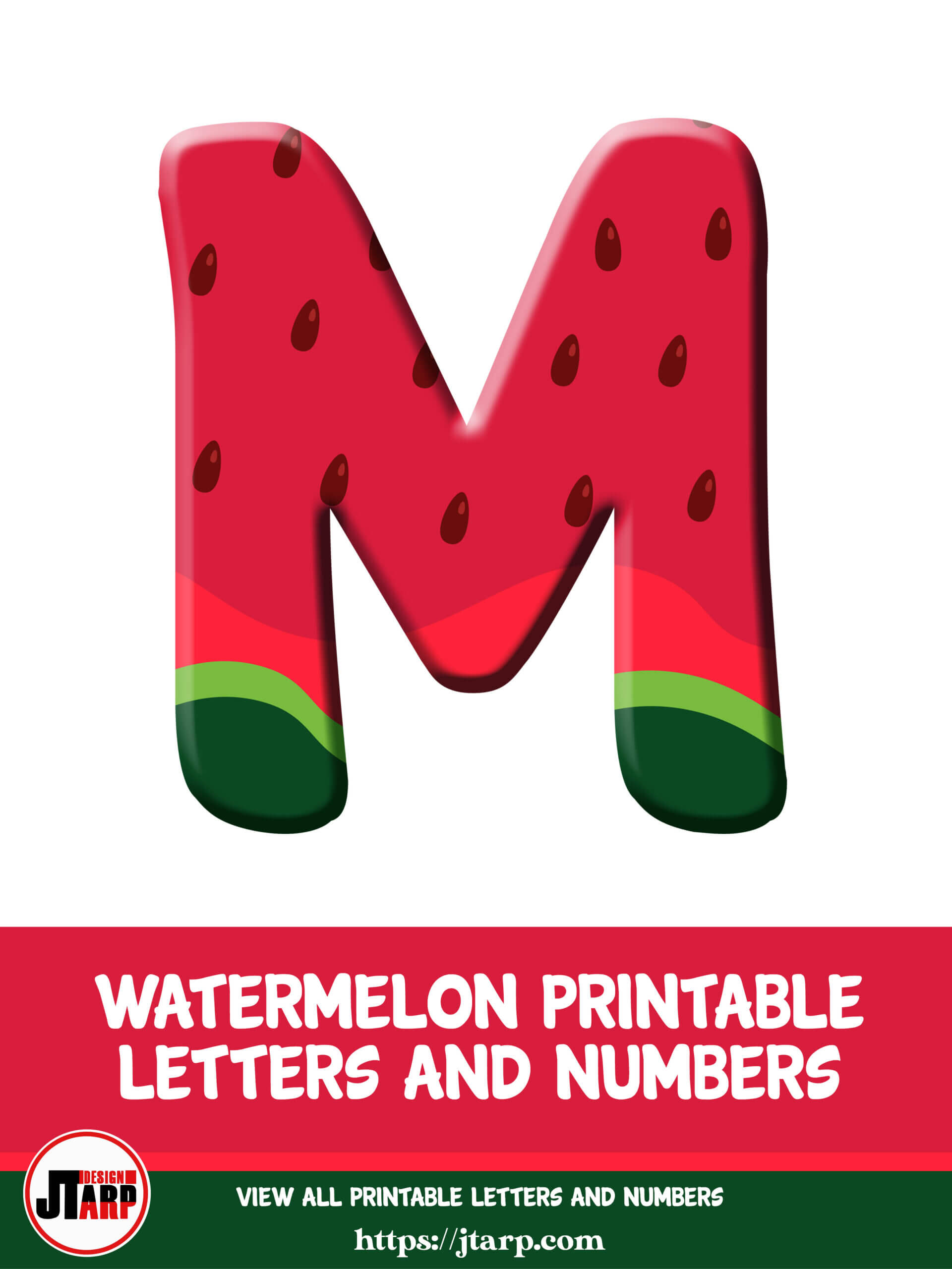Watermelon Printable 3D Letters M 1