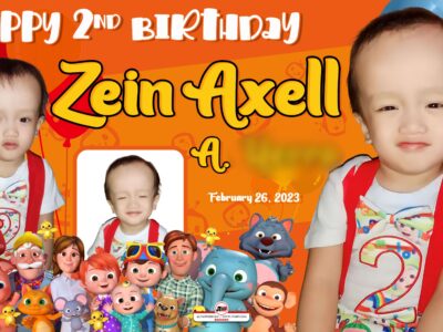 5x3 Happy 2nd Birthday Zein Axell Cocomelon Tarpaulin Design
