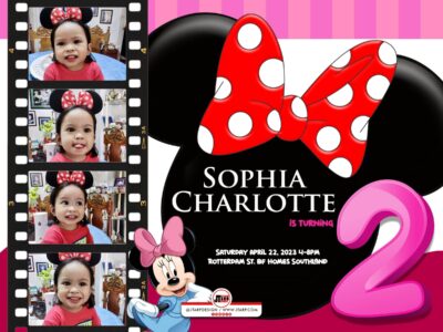 8x6 Sophia Charlotte is turning 2 Minnie Mouse Design Invitation copy