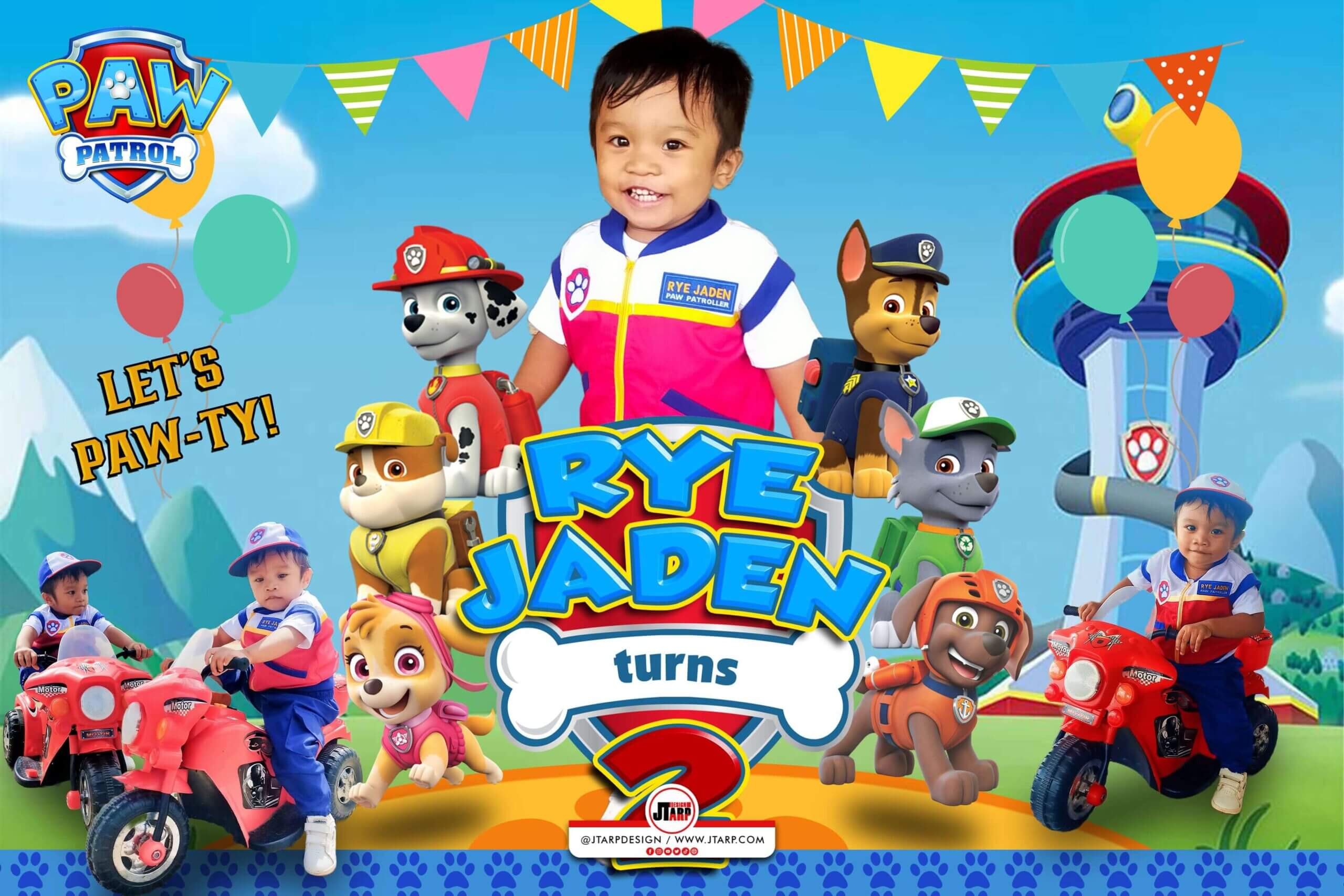 3x2 Rye Jaden turns 2 Let s Paw ty Birthday Tarpaulin Design copy