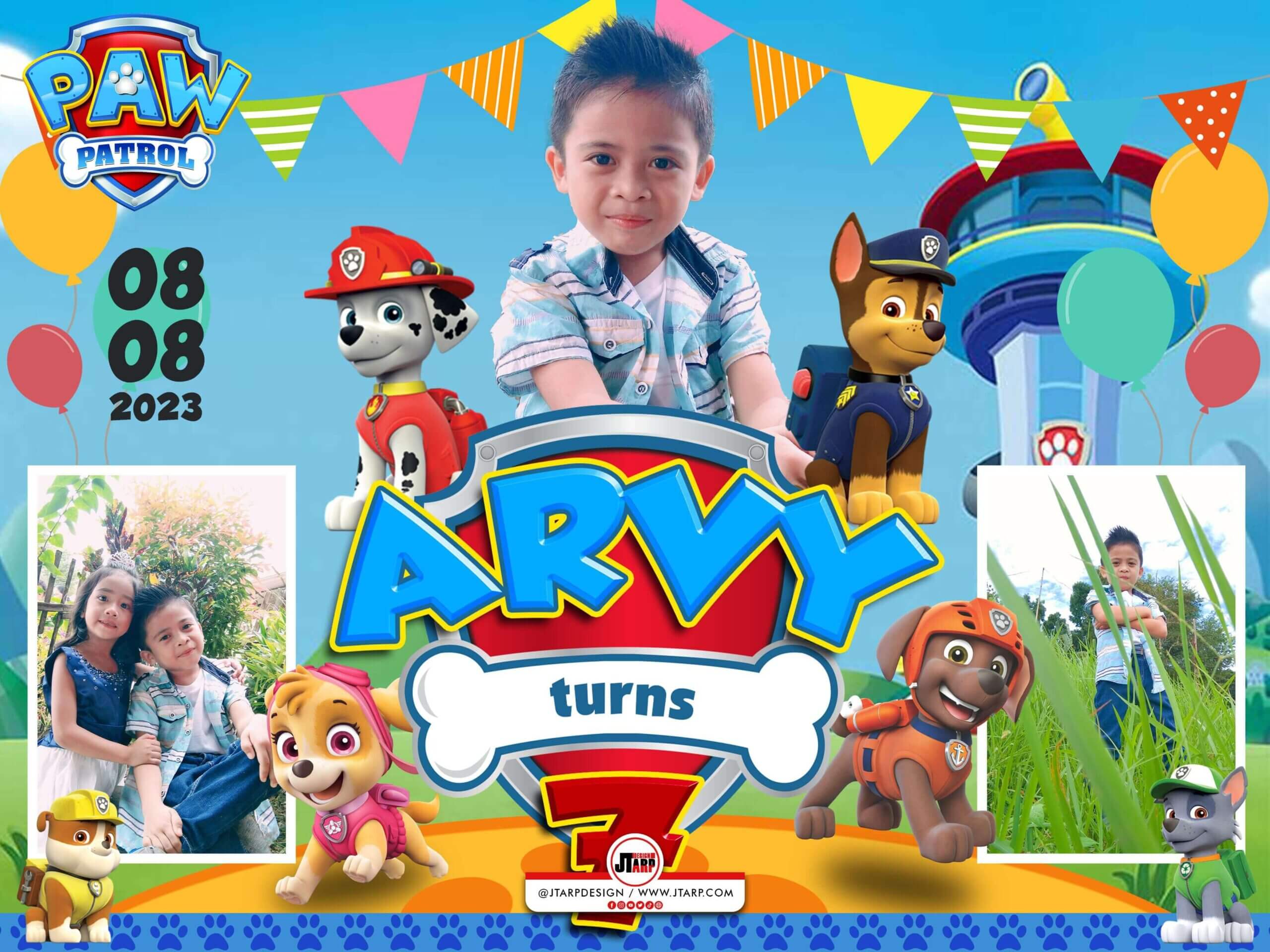 4x3 Arvy turns 7 Paw Patrol Tarpaulin Design copy