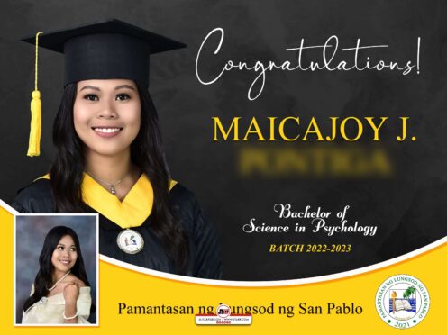 Congratulations Maicajoy Pontiga Tarpaulin Design