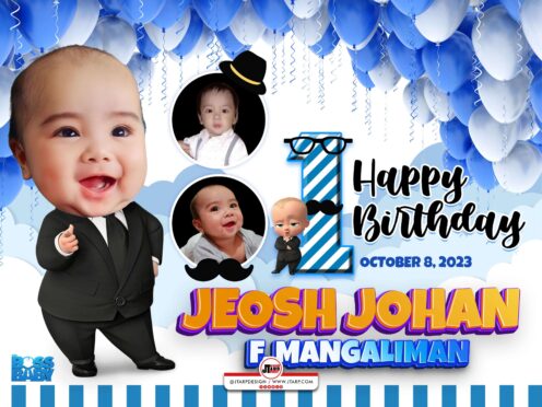 4x3 Happy 1st Birthday Jeosh Johan Boss Baby Tarpaulin Design copy