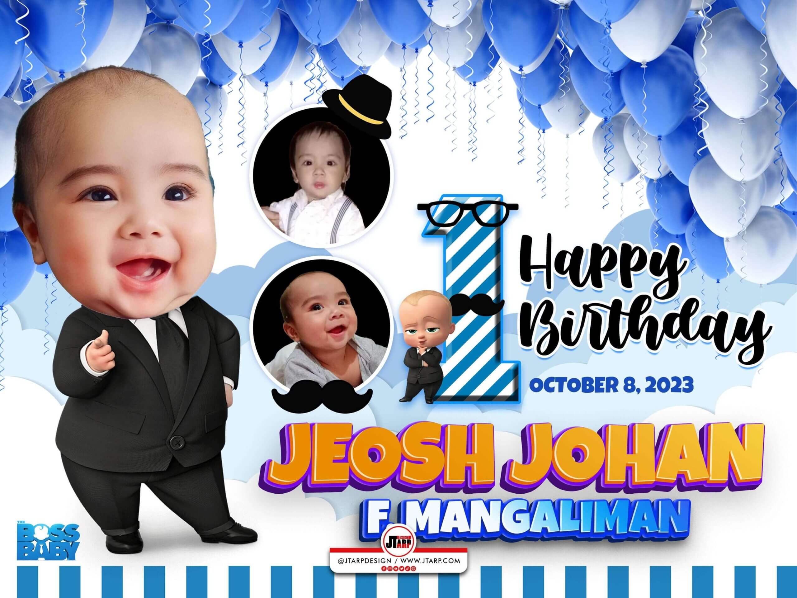 4x3 Happy 1st Birthday Jeosh Johan Boss Baby Tarpaulin Design copy