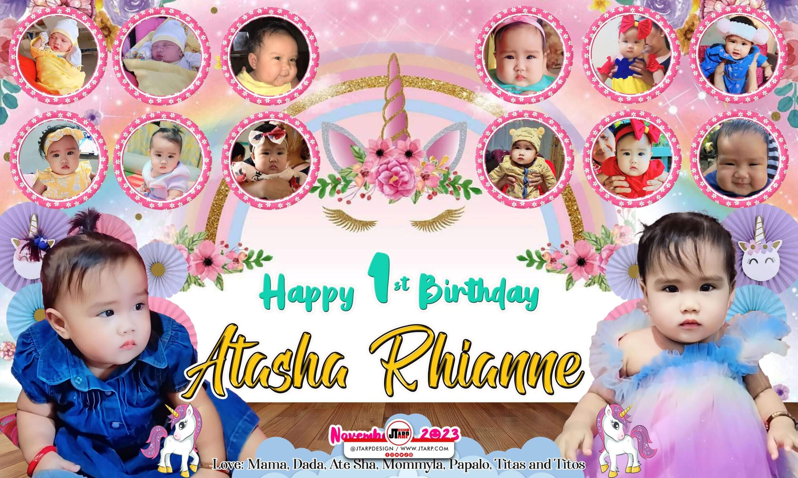 5x3 Happy 1st Birthday Atasha Rhianne Unicorn Theme Tarpaulin Design by Jtarp copy