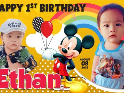 5x3 Happy 1st Birthday Ethan Mickey Mouse Design copy