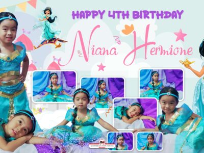 5x3 Happy 4th Birthday Niana Hermione Princess Jasmine Design copy 1