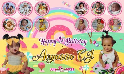Avyanna CJ 1st Birthday Unicorn Theme Tarpaulin Design by Jtarp