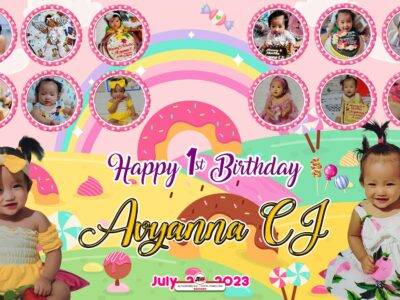 Avyanna CJ 1st Birthday Unicorn Theme Tarpaulin Design by Jtarp