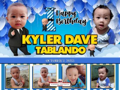 Happy 1st Birthday Kyler Dave Tarpaulin Design copy 2