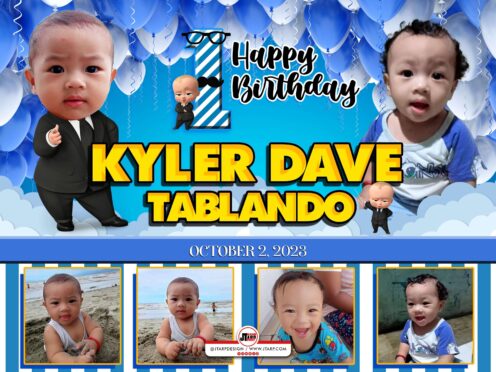 Happy 1st Birthday Kyler Dave Tarpaulin Design