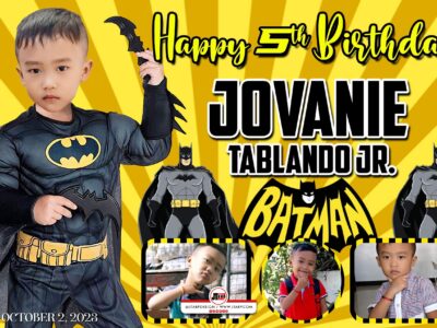 Happy 5th Birthday Jovanie Birthday Tarp Batman Design copy