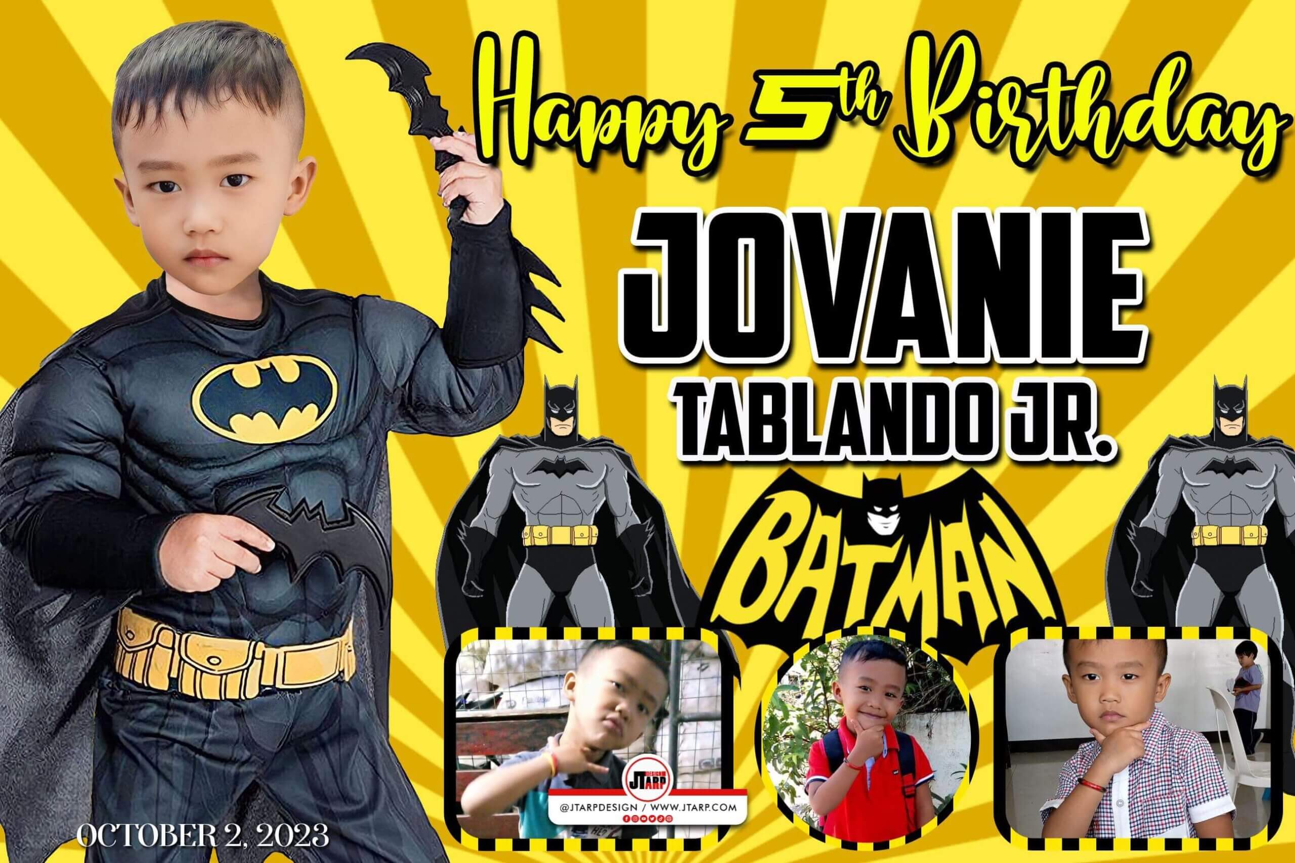 Happy 5th Birthday Jovanie Birthday Tarp Batman Design copy