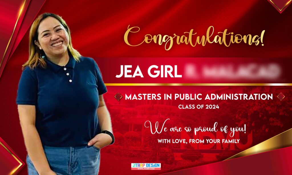 3x5 Congratulations Jea Girl Masters in Public Administration