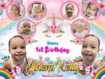 4x3 Happy 1st Birthday Athena Kelly Unicorn Tarpaulin Design copy