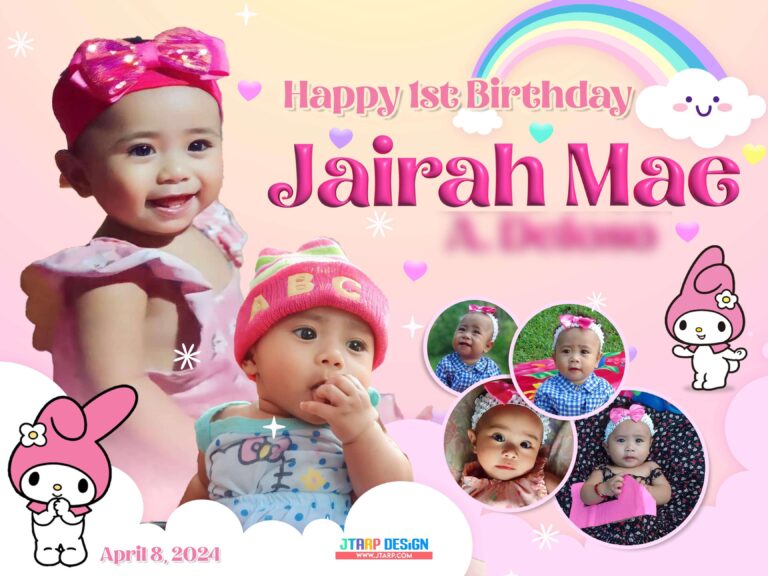4x3 Happy 1st Birthday Jairah Mae My Melody Theme copy