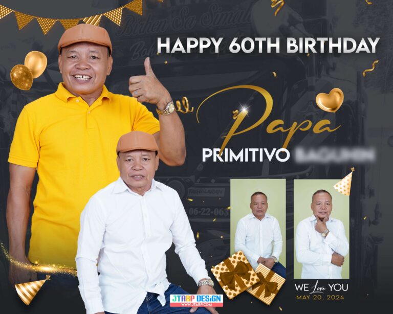 4x5 Happy 60th Birthday Papa Primitivo