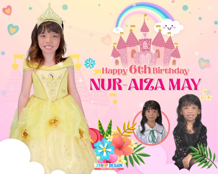 4x5 Happy 6th Birthday Nur Aiza May Princess Bell Theme V1